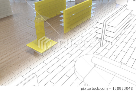 commercial premises, shop, interior visualization, 3D illustration commercial premises, shop, interior visualization, 3D illustration 138953048