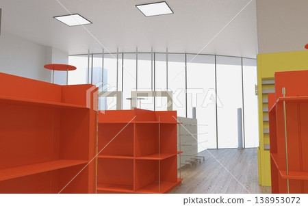 commercial premises, shop, interior visualization, 3D illustration 138953072