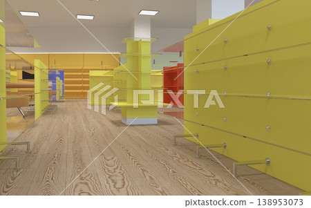 commercial premises, shop, interior visualization, 3D illustration 138953073