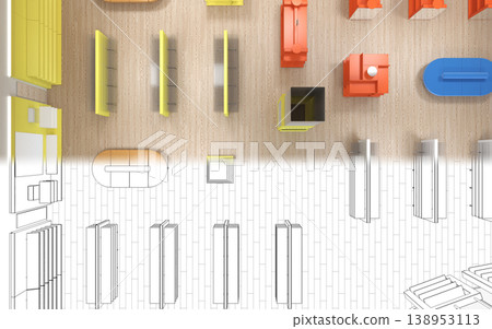 commercial premises, shop, interior visualization, 3D illustration commercial premises, shop, interior visualization, 3D illustration 138953113