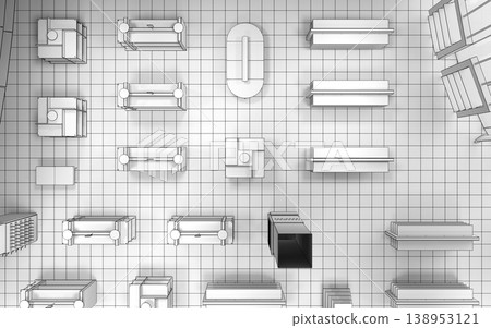commercial premises, shop, interior visualization, 3D illustration commercial premises, shop, interior visualization, 3D illustration 138953121