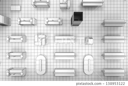 commercial premises, shop, interior visualization, 3D illustration commercial premises, shop, interior visualization, 3D illustration 138953122
