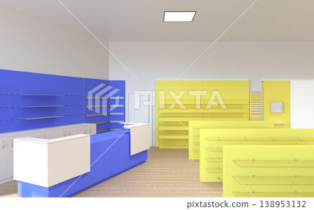 commercial premises, shop, interior visualization, 3D illustration commercial premises, shop, interior visualization, 3D illustration 138953132
