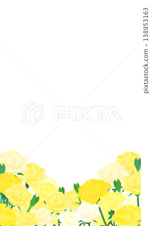Yellow carnation and rose frame 1_vertical Yellow carnation and rose frame 1_vertical 138953163