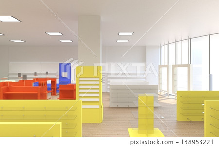 shopping mall, interior visualization, 3D illustration shopping mall, interior visualization, 3D illustration 138953221