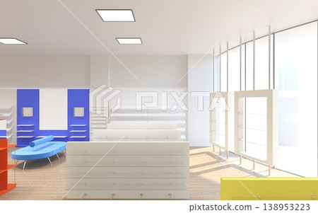 shopping mall, interior visualization, 3D illustration 138953223