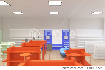 shopping mall, interior visualization, 3D illustration 138953224