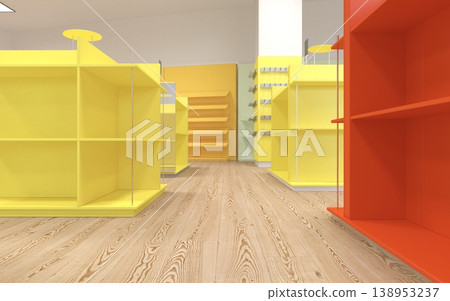 shopping mall, interior visualization, 3D illustration shopping mall, interior visualization, 3D illustration 138953237