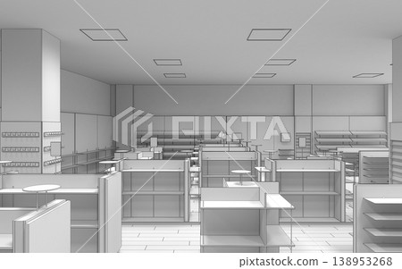 shopping mall, interior visualization, 3D illustration shopping mall, interior visualization, 3D illustration 138953268