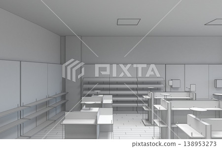 shopping mall, interior visualization, 3D illustration shopping mall, interior visualization, 3D illustration 138953273