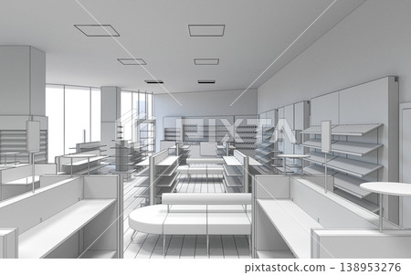shopping mall, interior visualization, 3D illustration shopping mall, interior visualization, 3D illustration 138953276