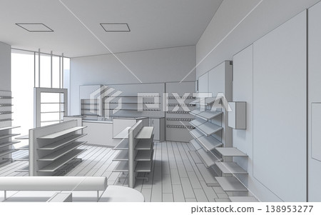 shopping mall, interior visualization, 3D illustration shopping mall, interior visualization, 3D illustration 138953277