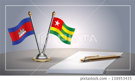 Small national flag of Colombia and Togo flag Relation, Template Vector Illustration 138953435