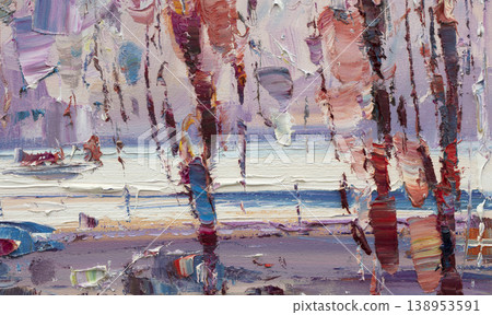 Oil painting, abstract drawing, handmade 138953591