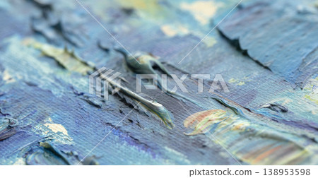 Oil painting, abstract drawing, handmade 138953598