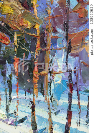 Oil painting, abstract drawing, handmade 138953639