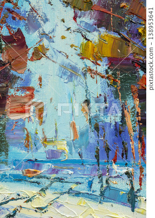 Oil painting, abstract drawing, handmade 138953641