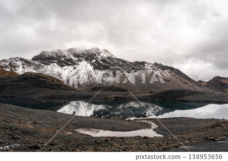 Pastoruri Glacier and its reflection in Huaraz, Peru Andean region 138953656