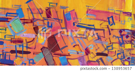 Oil painting, abstract drawing, handmade 138953657