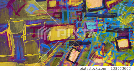 Oil painting, abstract drawing, handmade 138953663