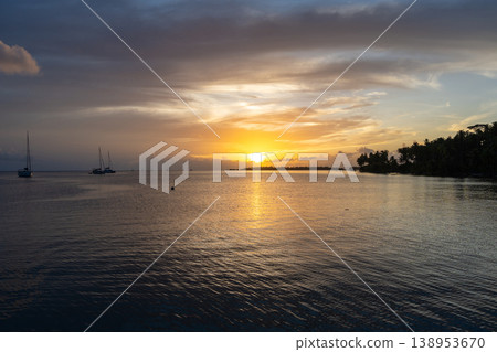 Sunset Over Tahaa Island, French Polynesia 138953670
