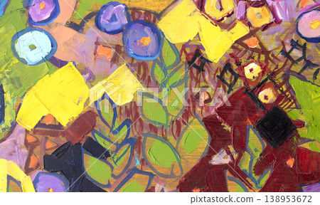 Oil painting, abstract drawing, handmade Oil painting, abstract drawing, handmade 138953672