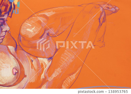 human's figure, watercolor painting, illustration 138953765