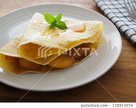 Baked apple crepe Baked apple crepe 138953854