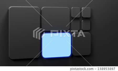 Minimalist black bento grid layout for modern UI UX dashboard design with copy space 3D render 138953897