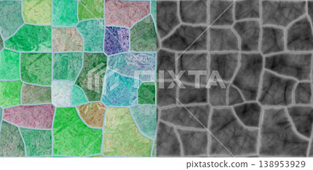 Seamless pattern of natural sandstone tiles. Clay texture via an alpha channel. Seamless pattern of natural sandstone tiles. Clay texture via an alpha channel. 138953929