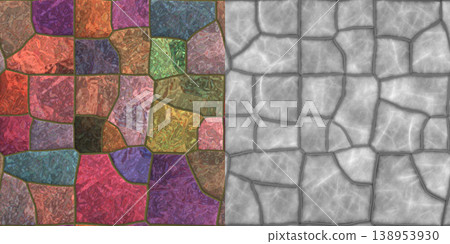 Seamless pattern of natural sandstone tiles. Clay texture via an alpha channel. Seamless pattern of natural sandstone tiles. Clay texture via an alpha channel. 138953930