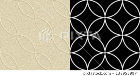 Decorative wallpaper for interior decor. Seamless pattern. Wall texture via an alpha channel. 138953997