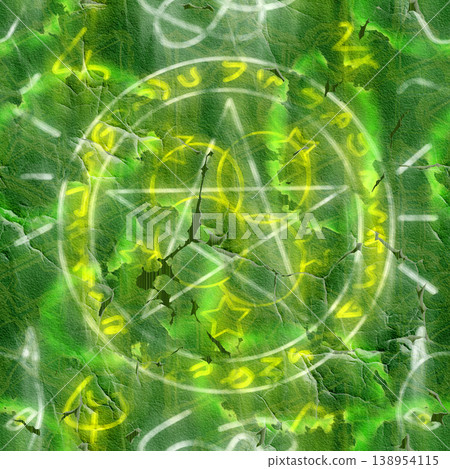 Pentacle glyph icon painted on concrete wall. High resolution photo filter. Pentacle glyph icon painted on concrete wall. High resolution photo filter. 138954115