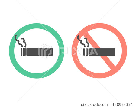 No Smoking/No Smoking Symbols (for cigarettes) - Illustration Set 138954354