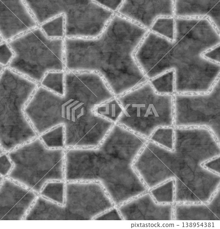 Glowing Geometric Lattice Map on Dark Marble Texture Glowing Geometric Lattice Map on Dark Marble Texture 138954381
