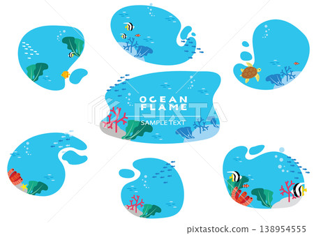 Cute underwater frame set 138954555