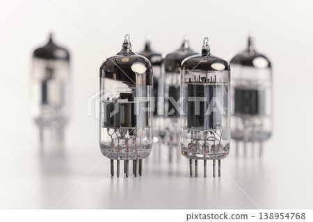 Vacuum tubes standing on white background 138954768