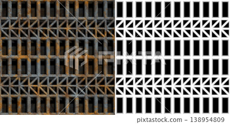 Floor Grating Texture and Alpha Mask Comparison Floor Grating Texture and Alpha Mask Comparison 138954809