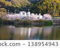 Kawachi Water Treatment Plant in Awaji City, Hyogo Prefecture, with cherry blossoms in bloom. 138954943