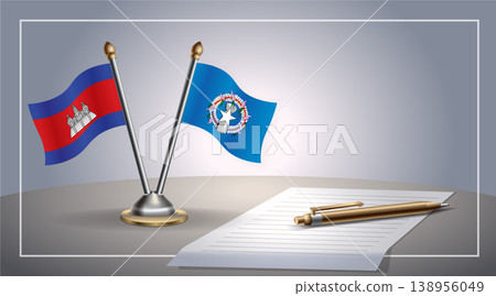 Small national flag of Colombia and Northern Marianas flag Relation, Template Vector Illustration Small national flag of Colombia and Northern Marianas flag Relation, Template Vector Illustration 138956049