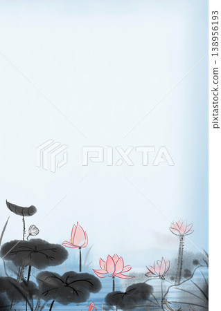 Natural and elegant lotus-themed illustration Natural and elegant lotus-themed illustration 138956193