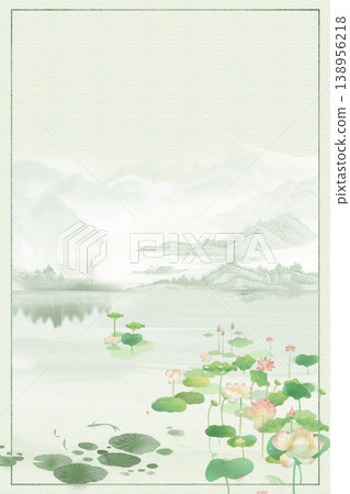 Natural and elegant lotus-themed illustration Natural and elegant lotus-themed illustration 138956218