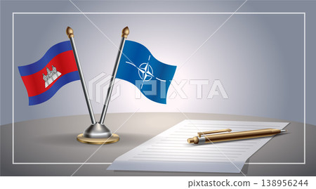 Small national flag of Colombia and NATO flag Relation, Template Vector Illustration Small national flag of Colombia and NATO flag Relation, Template Vector Illustration 138956244