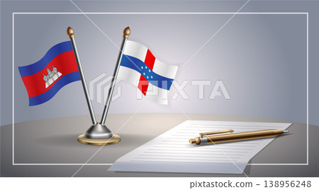 Small national flag of Colombia and Netherlands Antilles flag Relation, Template Vector Illustration Small national flag of Colombia and Netherlands Antilles flag Relation, Template Vector Illustration 138956248