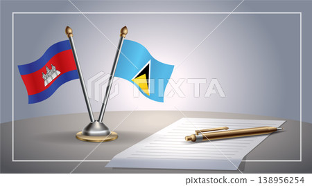 Small national flag of Colombia and ST. Lucia flag Relation, Template Vector Illustration Small national flag of Colombia and ST. Lucia flag Relation, Template Vector Illustration 138956254