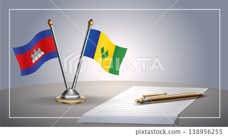 Small national flag of Colombia and ST. Vincent Grenadines flag Relation, Template Vector Illustration Small national flag of Colombia and ST. Vincent Grenadines flag Relation, Template Vector Illustration 138956255