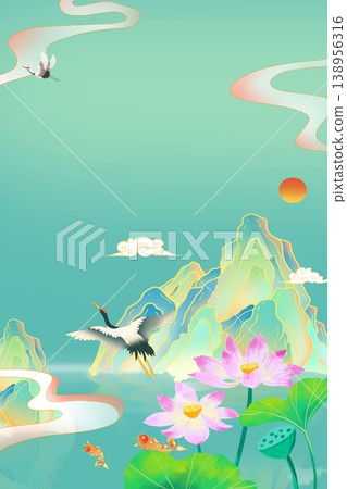 Natural and elegant lotus-themed illustration 138956316