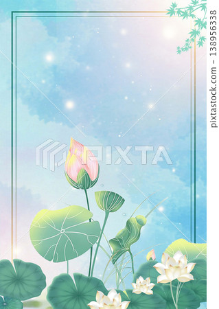 Natural and elegant lotus-themed illustration Natural and elegant lotus-themed illustration 138956338