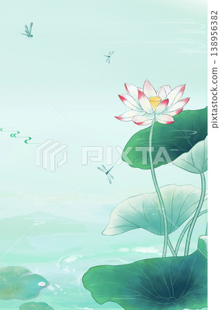 Natural and elegant lotus-themed illustration Natural and elegant lotus-themed illustration 138956382