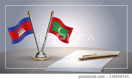 Small national flag of Colombia and Maldives flag Relation, Template Vector Illustration Small national flag of Colombia and Maldives flag Relation, Template Vector Illustration 138956545